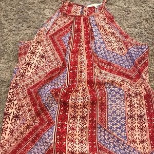 Red tan and blue tank top